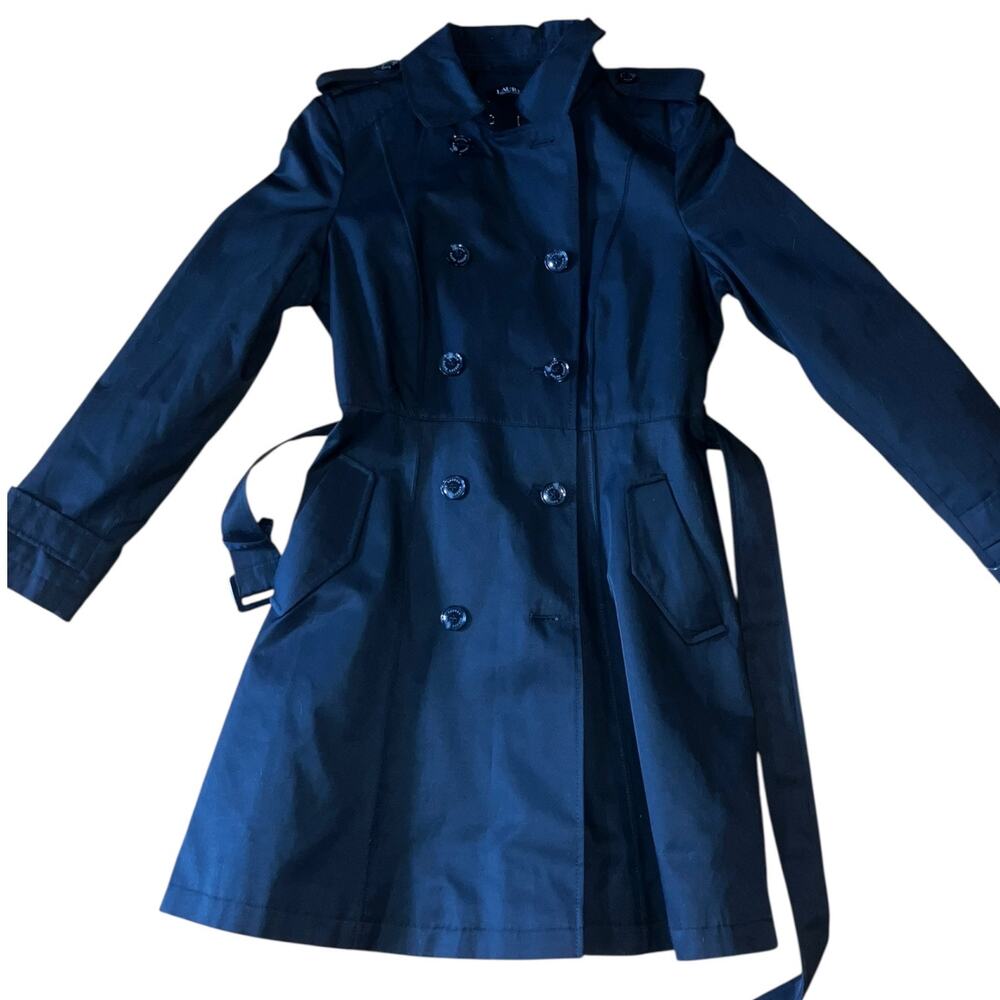 Lauren Ralph Lauren NWT Black Women’s Belted Waterproof Trench-Medium - Picture 13 of 16